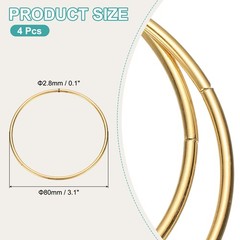4 Pcs Metal Hoops for Crafts, 3.1 Inch Dream Catcher Rings, Gold