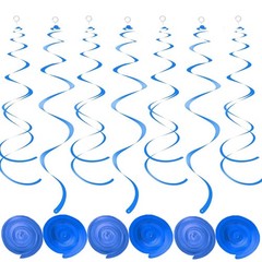 30 PCS Ceiling Swirl Decorations Blue Plastic Streamer Wedding Thanksgiving