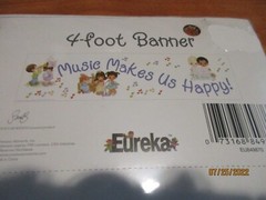 2003 Precious Moments 4′ Banner Music Makes Us Happy Eureka MIP