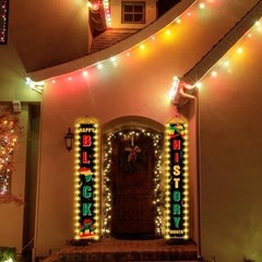 Black History Month Banner with Lights – African American Porch Decor, 70.9″x11.