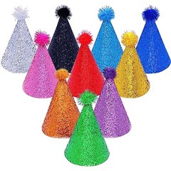 Party Hats Happy Birthday Hat Reusable Cone Birthday Party Hat with Pom Poms …