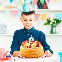 Cartoon Red White Number Candle, Number 2 Birthday Candles, Anime Numeral Cak…