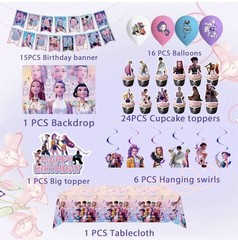 Kpop Demon Hunters Birthday Decorations, Party Supplies Banner, Balloons, Etc
