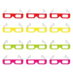 12 Pack 3D Diffraction Glasses Firework Diffraction Grating 4 Colors