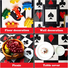 2 Poker Tablecloths Casino Theme Party Decor Las Vegas Table Cover 54X108 Inch