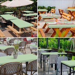 homing 4 Packs 8 Foot Rectangle Easter Table Cloth, Waterproof Polyester Elastic