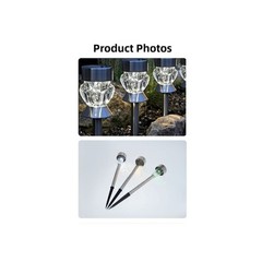 Solar Powered Lawn Light with Diamond Detail for Garden Camping Outdoor Use