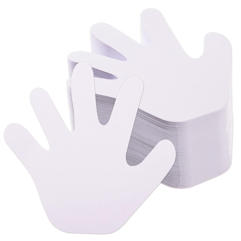 White Hand Cutouts Paper Blank Handprint Creative DIY Craft Decor 200 PCS