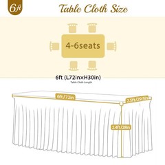 Suppromo 6ft Red Spandex Table Cloths for Rectangle Tables Wrinkle Free Red Tabl