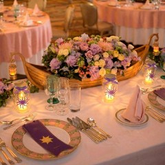 12 Sets Princess Sun Lantern with LED Candles for Centerpieces Purple Princes…