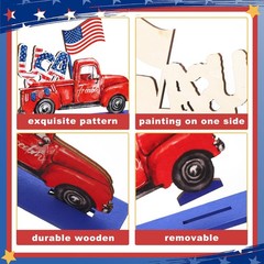 6 Pcs 4th of July Table Decorations, Memorial Day Patriotic Wooden Table Centerp