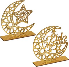 Handmade Gold Hollow Moon Star Ornaments – Perfect for Eid Celebrations