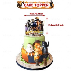 Puss in Boots Birthday Party Decor Supplies Balloons Banner Cake Toppers Kids