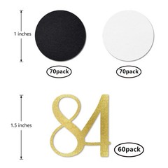 200 PCS Gold Glitter 84 Confetti 84th Birthday Number Table Decoration