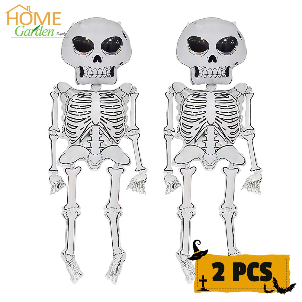 2PCS Halloween Balloon Set 62in Skeleton Aluminum Foil Balloons Party Decor Gift