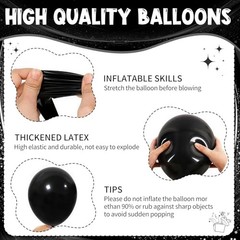 154 PCS of Balloons in Different Sizes (18, 12, 10, 5inches) for Garland Black