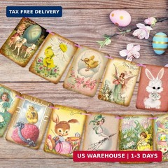 Easter Decorations Vintage Style Easter Day Banner Hang Bunting Garland Decorati