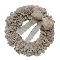 Rustic Burlap Wreath for Home Entryway Decor All Season Indoor Outdoor