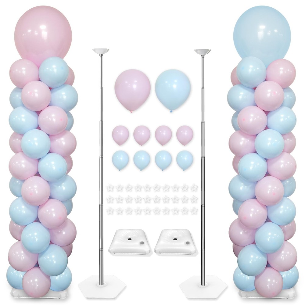 Balloon Column Stand, Set of 2 Balloon Stands (Include Balloons)