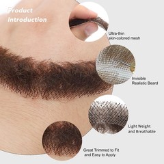 Fake Beard Realistic Mustache with Human Hair, Soft and Natural Looking Fake …