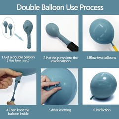 Dusty Blue Brown Balloon Arch Kit Double Pastel Baby Blue Dark Brown Tan Coff…
