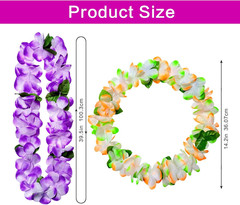 6 Counts Hawaiian Leis for Luau Party Supplies, Tropical Flower Lei Decorations,
