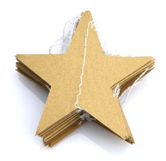 Gold Silver Paper Star Hanging Garland Decoration 13 Foot Long String (2pack)