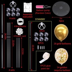 TONIFUL 4 Set Gold Balloon Centerpieces for Tables,Gold Birthday Party Decora…