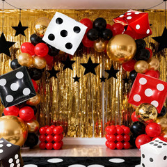 Jumbo Dice Balloons Foil, 6 Pcs 24 Inch Red Black White 4D Cube Dice Balloons He