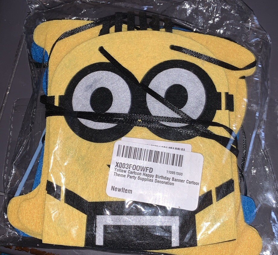Despicable ME Birthday banner Felt 5” Tall
