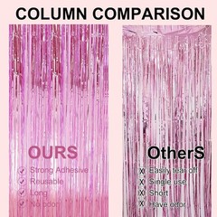 Metallic Foil Fringe Tinsel Curtains – 2 Pack 3.28 x 6.56 ft Party Backdrop