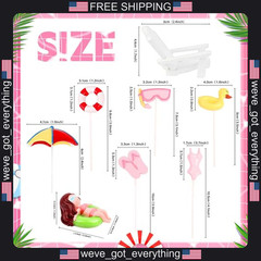 8 Piece Hawaiian Beach Cake Decorations for Summer Parties