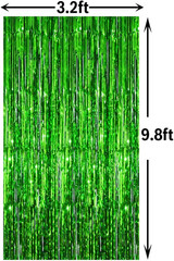 3.2 ft x 9.8 ft Metallic Tinsel Foil Fringe Curtains Party Photo Backdrop Party