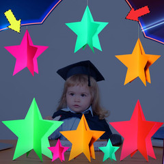 45 Pcs Neon Glow in the Dark Star Centerpieces Table Decor 3 Sizes 8″ 5″ 3″