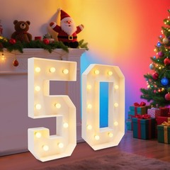 50 Light Up Numbers 100cm Mosaic Marquee Led Sign For 50th Birthday Decorations