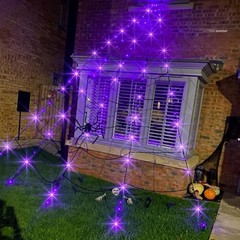 Halloween Decorations 16 Ft Spider Web Lights, Super-Realistic. MISSING PLUG .