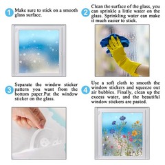 9 Sheets Vintage Wildflower Window Clings Spring Summer Floral Butterfly Window