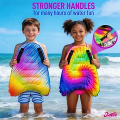 3 Pack Inflatable Surf Body Boards with Handles for Water Slides, Boogie Boar…