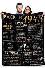 Back In 1943 Fleece Throw Blanket 50”x60” Birthday Gifts