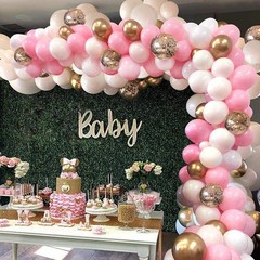 Balloons Retro Sage Green Pink Metallic Gold Confetti Balloons Olive Green Gold