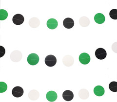 Paper Garland Circle Dots Hanging Decoration, 2.5» in Diameter,10-feet (Black,G