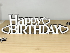 Happy Birthday Table Sign,Wooden Happy Birthday Letter Decor Freestanding Tablet