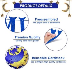 Eid Mubarak Decoration Set – Banner and 14 Latex Balloons for Festive Atmosphere