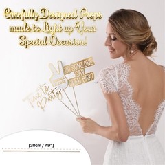 Wedding Photo Booth Props Fully Assembled Gold Signs Funny Reception 60 PCS