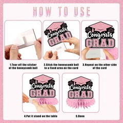 Pink Graduation Decorations, Pink Graduation Party Decorations 2026, Congrats Gr