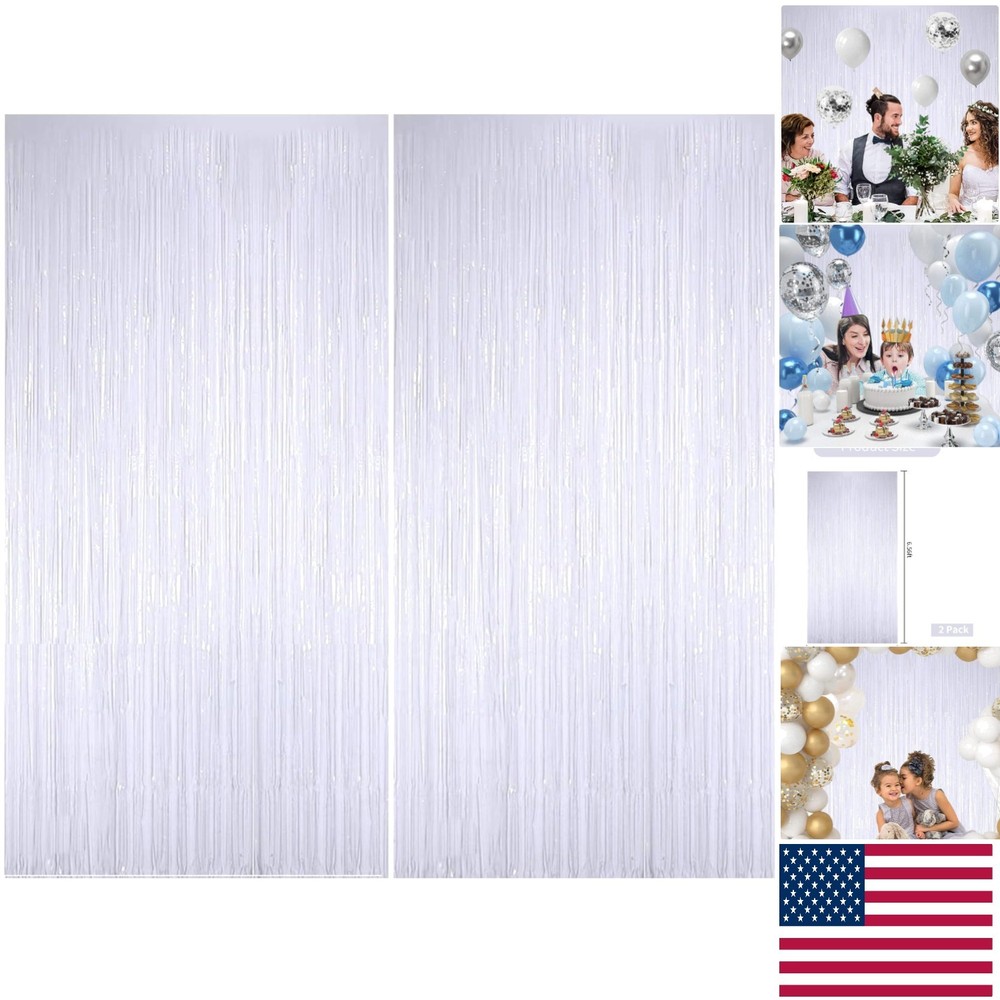 Elegant 3.28 ft Tinsel Fringe Curtains – Perfect Decoration for Any Celebration