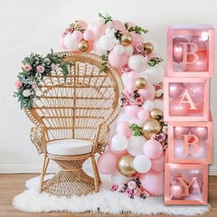 82PCS Rose Gold Baby Shower Decorations For Girl Kit – Jumbo Transparent Baby