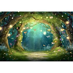 Enchanted Forest Birthday Backdrop Fairy Tale Wonderland Photo Background Decor
