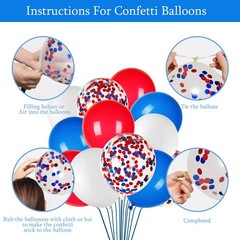 Blue White and Red Birthday Decorations, Patriotic Party Silver,white