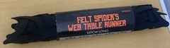 AMSCAN BLACK FELT SPIDER’S WEB TABLE RUNNER 120 CM LONG HALLOWEEN PARTY FUN BNIB